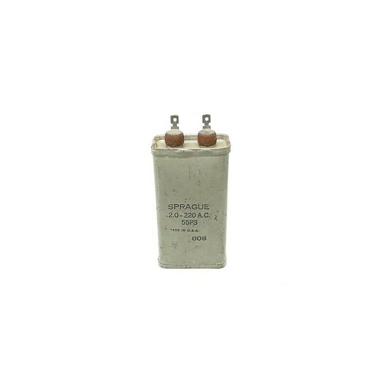 2UF 220VAC SPRAGUE CAPACITOR PAPER IN OIL MADE IN USA